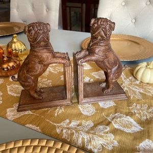 Faux Wood Pug Bookends (set of two)